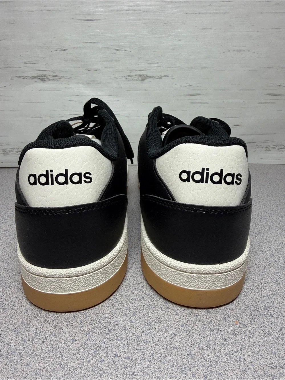 adidas Men's Black, White & Gum Low-Top Sneakers